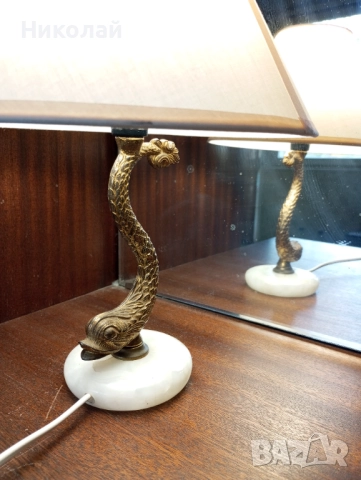 Красива бронзова нощна лампа , снимка 8 - Антикварни и старинни предмети - 52436231