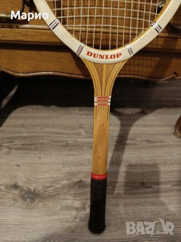 Ретро тенис ракета от дърво с калъф Dunlop, снимка 7 - Колекции - 45150594