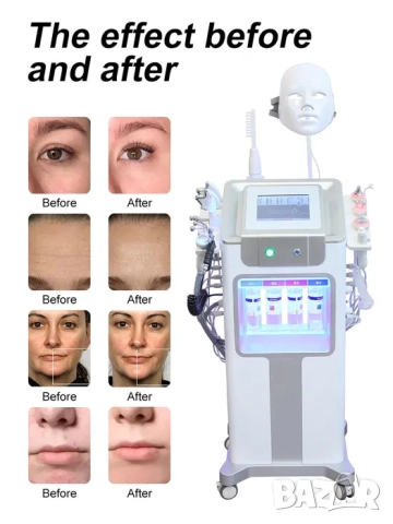 Професионален апарат Аква пилинг 12 в 1, водно дермабразио, дарсонвал, ултразвук, маска, биолифтинг, снимка 5 - Козметични уреди - 52063070