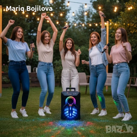 WSJAR E-8809 – Портативна караоке тонколона с микрофон и LED ефекти
