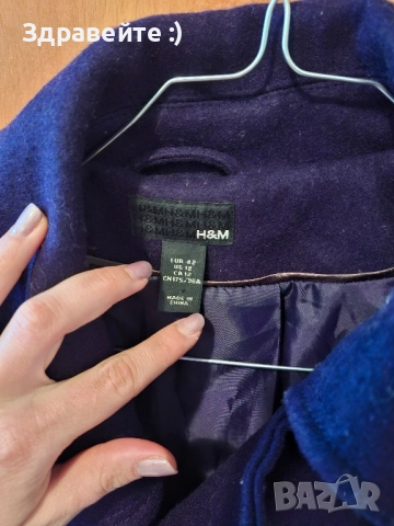 Тъмно лилаво палто H & M, снимка 3 - Палта, манта - 52185430