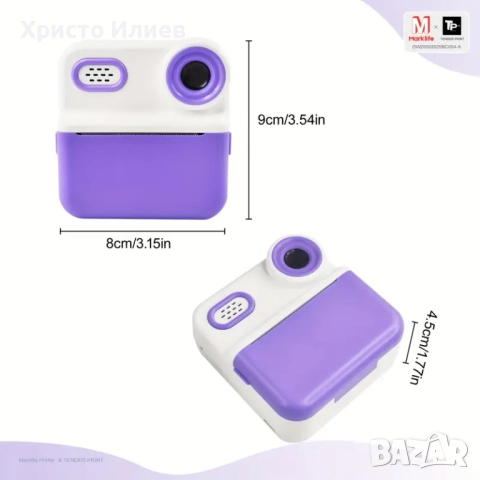 Моментална камера за деца детска камера с функция за печат фотоапарат, снимка 4 - Фотоапарати - 51433630