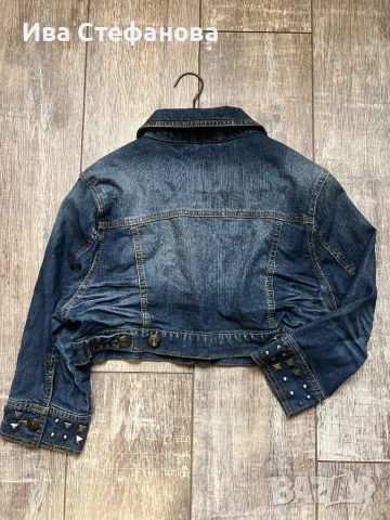 Дамско дънково яке тип къса риза болеро  ежедневно елегантно еластичен син  деним, снимка 3 - Спортни екипи - 50071238