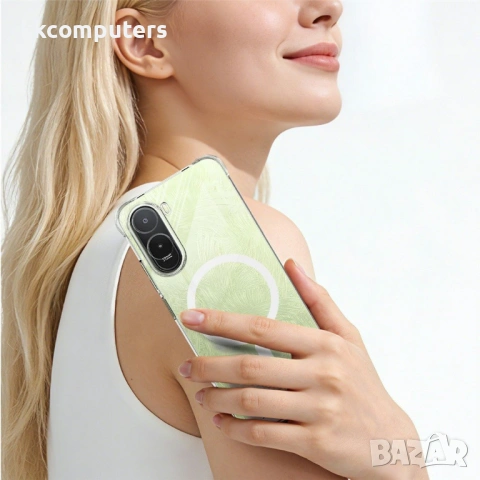 IMAK Магнитен Прозрачен Калъф за Xiaomi Redmi A7 Pro 4G / Poco C85x 5G - TPU, Airbag, Прозрачен, снимка 7 - Калъфи, кейсове - 54293719