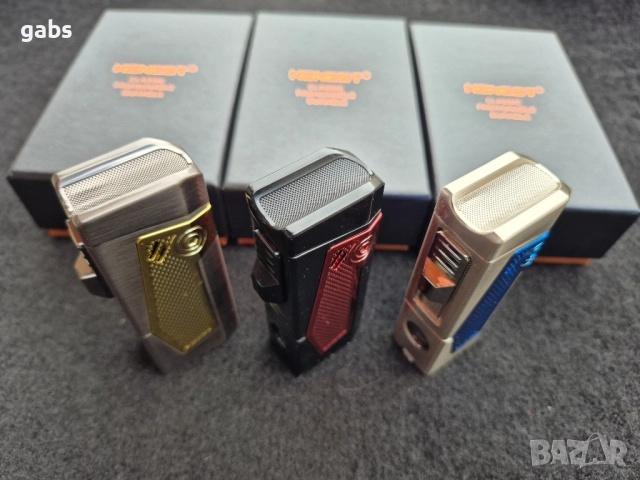 Луксозна запалка за пури HONEST с подарък резачка,три цвята, снимка 6 - Запалки - 52204255