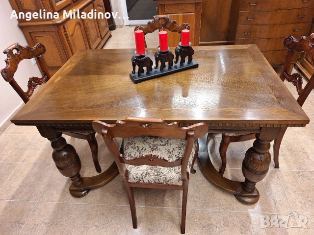 УНИКАТ! Маса за трапезария с богата дърворезба , снимка 5 - Маси - 53773191