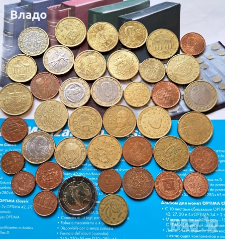 Лот не повтарящи се евро монети , 50 цента , 1 и 2 евро , снимка 7 - Нумизматика и бонистика - 53679487