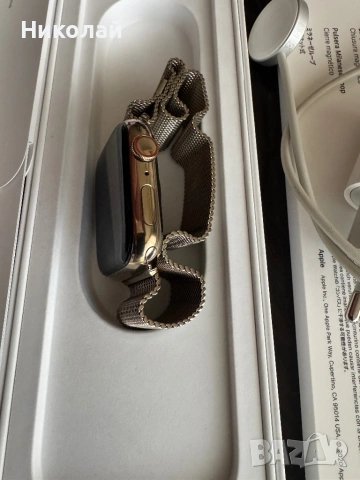 Смарт часовник Apple Watch 7,Cellular,Gold Stainless Steel 45mm,Gold Milanese Loop, снимка 9 - Apple iPhone - 53398731