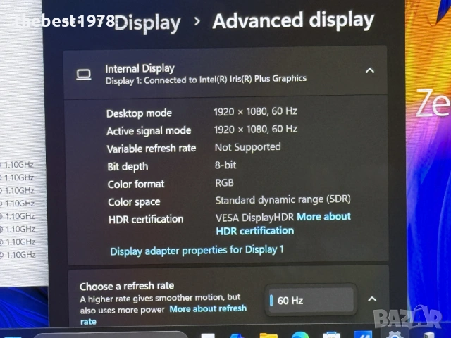 13.3 OLED ZenBook UX325J`Core i5-1035J4/512GB SSD/8GB RAM/1Кг/Harman Kardon, снимка 9 - Лаптопи за работа - 53449572