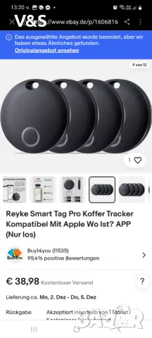 Reyke Smart Tag Pro, проследяващ куфар, съвместим с Apple , снимка 1 - Аксесоари за Apple - 48126130