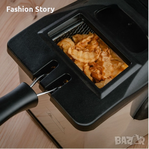 Фритюрник Voltz, 2000W, 2л./ 3л., демонтиращ се съд, капак и филтър,инокс, 2 ГОДИНИ ГАРАНЦИЯ, снимка 4 - Фритюрници - 52497103