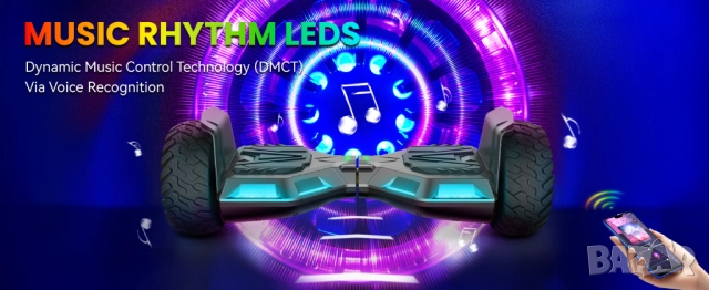 Ховърборд SISIGAD 8.5" Off Road Hoverboard Bluetooth, LED, All Terrain гуми, Самобалансиращ Скутер! , снимка 7 - Скейтборд, ховърборд, уейвборд - 52504674