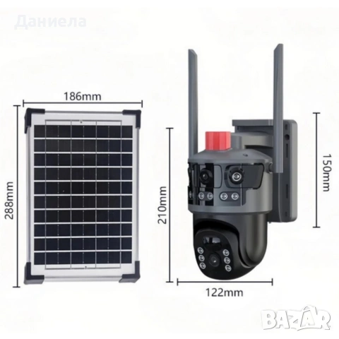 Соларна Wi-fi камера с панорамен изглед, снимка 6 - Камери - 53783330