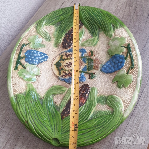 Рядка българска керамична чиния за стена с царският герб, снимка 7 - Антикварни и старинни предмети - 51859953