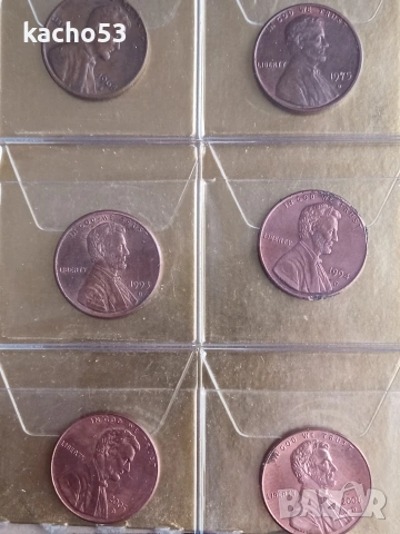 1 цент 1963-2007 г.- 40 броя , САЩ, снимка 7 - Нумизматика и бонистика - 54255223