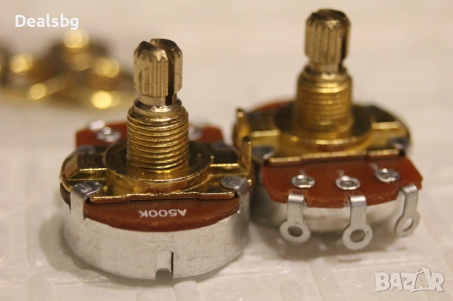 2бр. Fleor месингови китарни потенциометри А/B 500К, снимка 4 - Китари - 53287829
