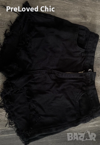 Черни къси дънки , снимка 2 - Дънки - 52689927