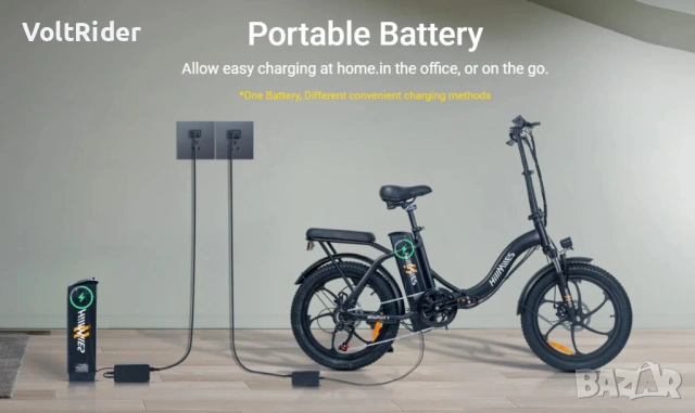 Сгъваемо електрическо колело HillMiles MilePort 1 500W 36V 13Ah, снимка 10 - Велосипеди - 54248516