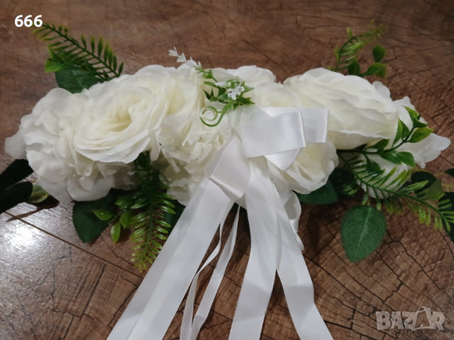 Сватбена украса за кола, снимка 7 - Сватбени аксесоари - 52806584