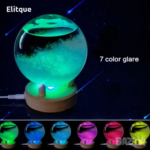 Сфера с LED лампа и кристали за времето - от буреносно стъкло TQY3, снимка 4 - Други стоки за дома - 52816940