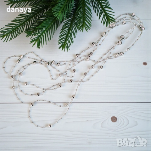 6168 Коледен гирлянд Топчици декоративен гердан за елха и декорация, 2 размера, снимка 5 - Декорация за дома - 52493318