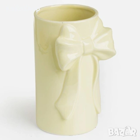 Керамична ваза с панделка - стилна декорация, снимка 3 - Вази - 53657038