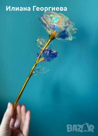 Елегантна роза с 24К златно покритие 8 лв., снимка 3 - Декорация за дома - 51756211