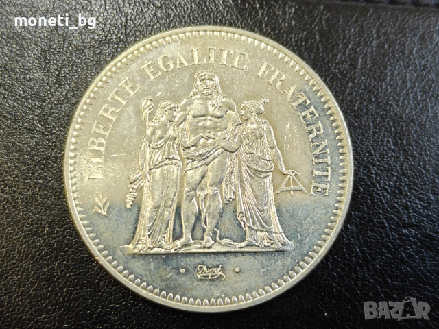 СРЕБРО Франция 50 франка 1974, снимка 2 - Нумизматика и бонистика - 53601240