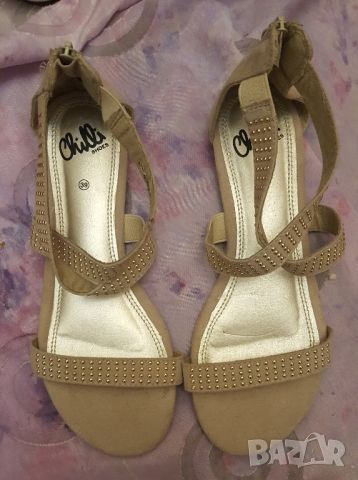 "Chilli" - бежови сандали, снимка 1 - Сандали - 45688465