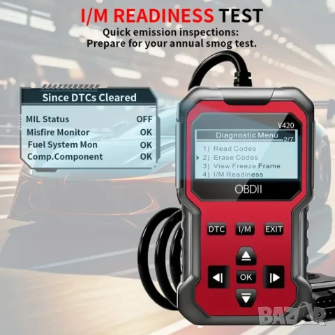 Full OBD2 EOBD автомобилен диагностичен кодочетец V420 , снимка 8 - Аксесоари и консумативи - 50675017