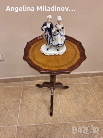 Помощна масичка с естествена кожа , снимка 2 - Маси - 54228990