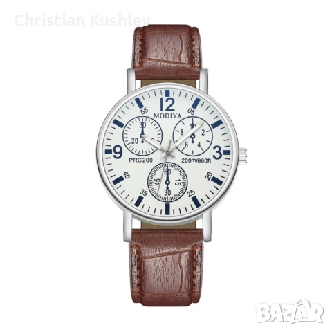 Мъжки спортно-елегантен ръчен часовник с к. верижка, снимка 2 - Мъжки - 53220175