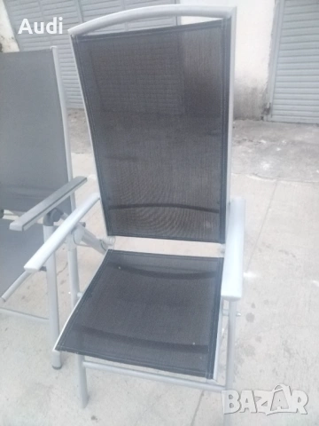 Комплект 3 броя луминиеви сгъваем стол-шезлонг с подлакътници за плаж, басейн, градина, вила, пикник, снимка 10 - Градински мебели, декорация  - 53823260