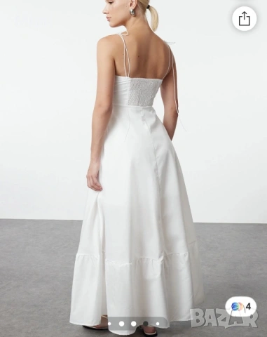 Дамска дълга бяла рокля, снимка 3 - Рокли - 53326005