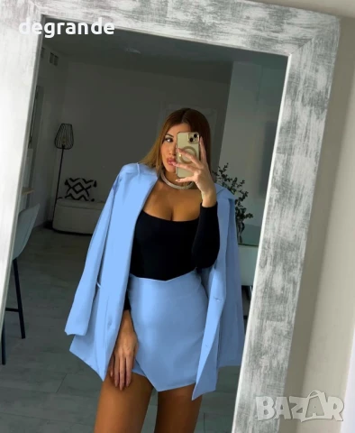 Дамски Комплект от две части пола панталон и сако, снимка 3 - Комплекти - 51145382