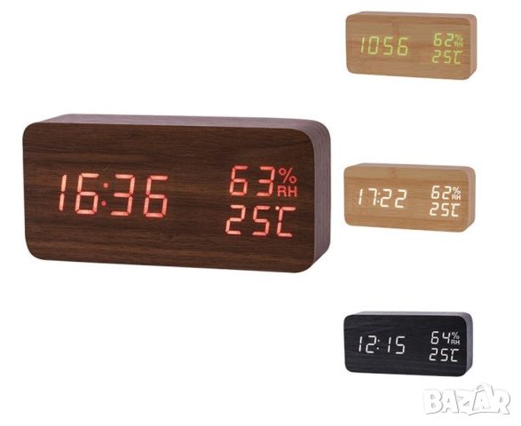 Модерен часовник с ЛЕД дисплей, календар, аларма, температура, снимка 4 - Други стоки за дома - 46323978