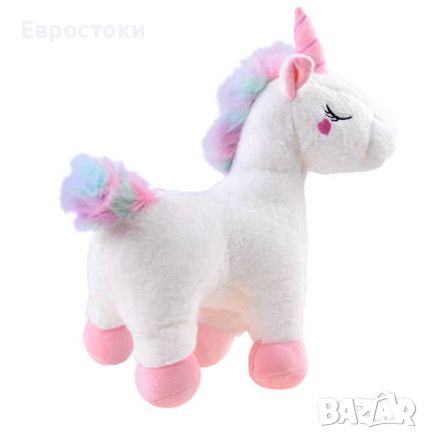Плюшена играчка Еднорог, 28 см, цвят: бяло, снимка 3 - Плюшени играчки - 45592675