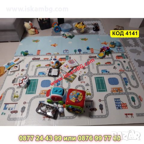 Сгъваемо детско килимче за игра, топлоизолиращо 180x200x1cm - модел Трафик + Джунгла - КОД 4141, снимка 5 - Други - 45509662