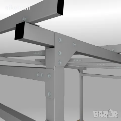 Метална конструкция за къща, бунгало, навес, гараж 5.5х3.2 = 17.6 m², снимка 5 - Други машини и части - 46941995