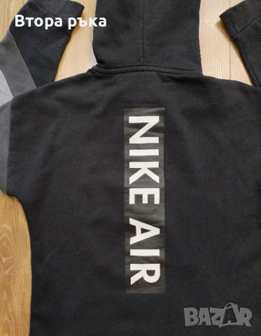 МЪЖКО ГОРНИЩЕ NIKE NSW NIKE AIR HOODIE FZ FLC BLACK оригинален , снимка 9 - Спортни дрехи, екипи - 52547706