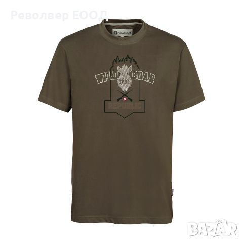 Мъжка тениска Percussion - Wild Boar Republic II, в цвят Khaki, снимка 1 - Екипировка - 45337683