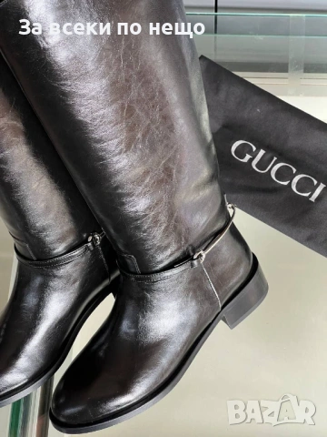 Gucci Дамски Черни Зимни Ботуши Гучи Код E1186, снимка 4 - Дамски ботуши - 53226999