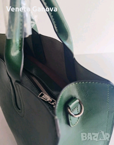  Червена или зелено голяма здрава чанта от екокожа, снимка 11 - Чанти - 45068791
