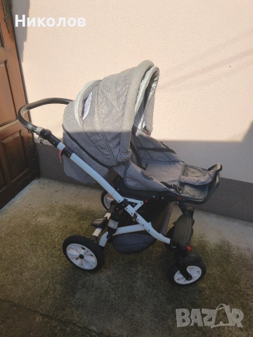 Комбинирана количка 3в1 LORELLI Premium POLAND MIA AIR LIGHT&DARK GREY, снимка 2 - Детски колички - 53105122