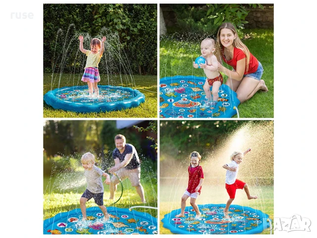 НОВИ! Надуваема пръскаща водна постелка 2в1 Детски фонтан два модела, снимка 3 - Надуваеми играчки - 49074288