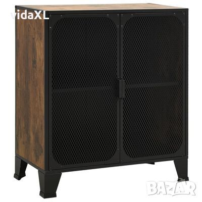 vidaXL Шкаф за съхранение, рустик кафяво, 72x36x82 см, метал и МДФ（SKU:335907