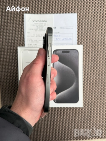 КАТО НОВ!/*ЛИЗИНГ*/ iPhone 15 Pro Black Titanium 256Gb 24М Гаранция, снимка 6 - Apple iPhone - 52627089