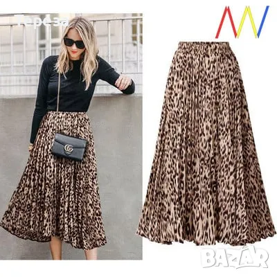 🆕 Пола плисе животински принт/ XL-XXL , снимка 2 - Поли - 30876047