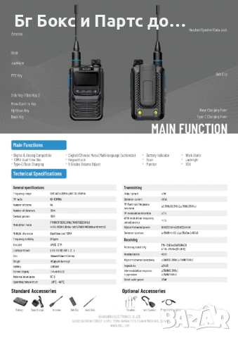 Радиостанция Quansheng M7 DMR  Аналогово VOX, снимка 4 - Друга електроника - 54189933