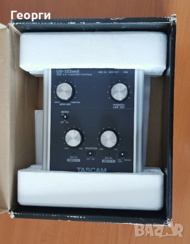 Tascam US-122 MKII USB audio interface аудиокарта 2x XLR 2x 6.3mm MIDI, снимка 3 - Ресийвъри, усилватели, смесителни пултове - 53690241